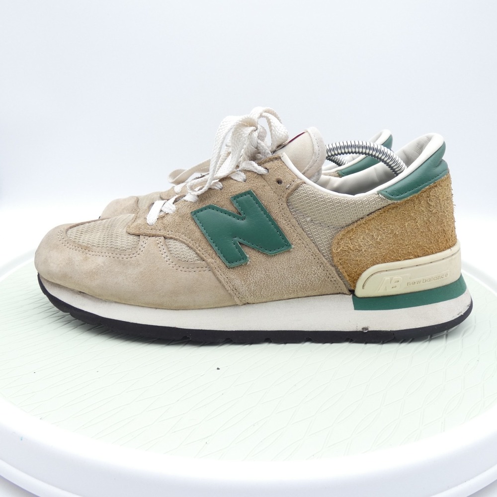 New Balance 990v1 02134 Mens Athletic Shoes Tan Green Suede Lace Up Made In USA - Picture 3 of 11
